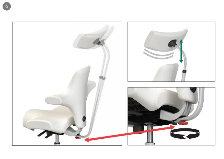 Réglage correct de l’appui-tête de la HÅG Capisco 8107 Réglage correct de l’appui-tête de la HÅG Capisco 8107