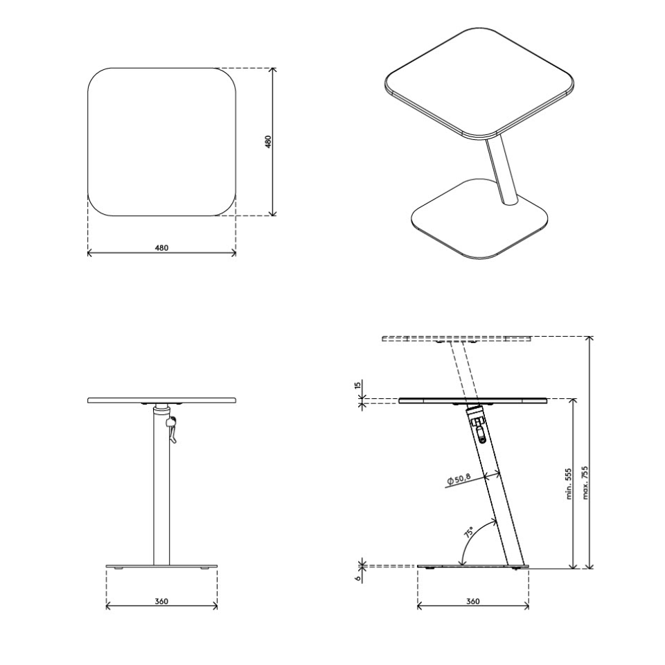 Bento® laptoptafel verstelbaar